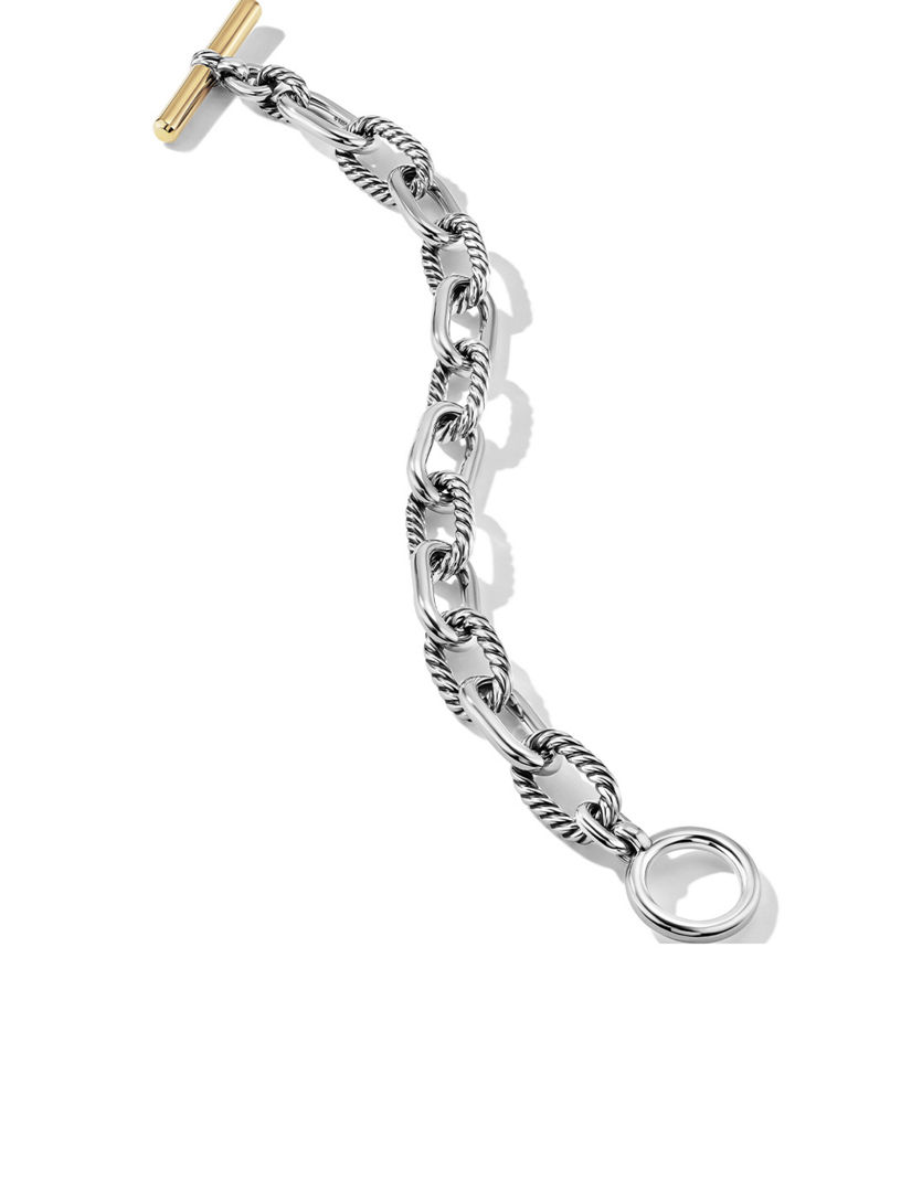 Dy Madison® Toggle Chain Bracelet In Sterling Silver With 18k Yellow Gold,  11mm