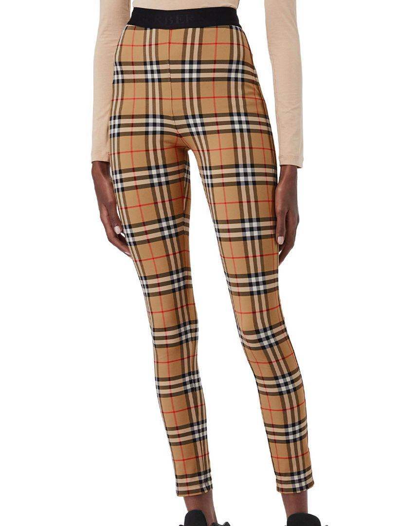 Burberry: Brown Check Leggings