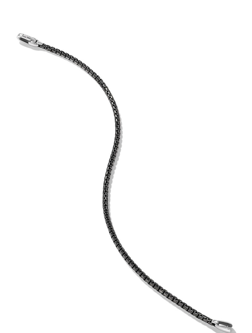 Box Chain Bracelet Stainless Steel And Sterling Silver