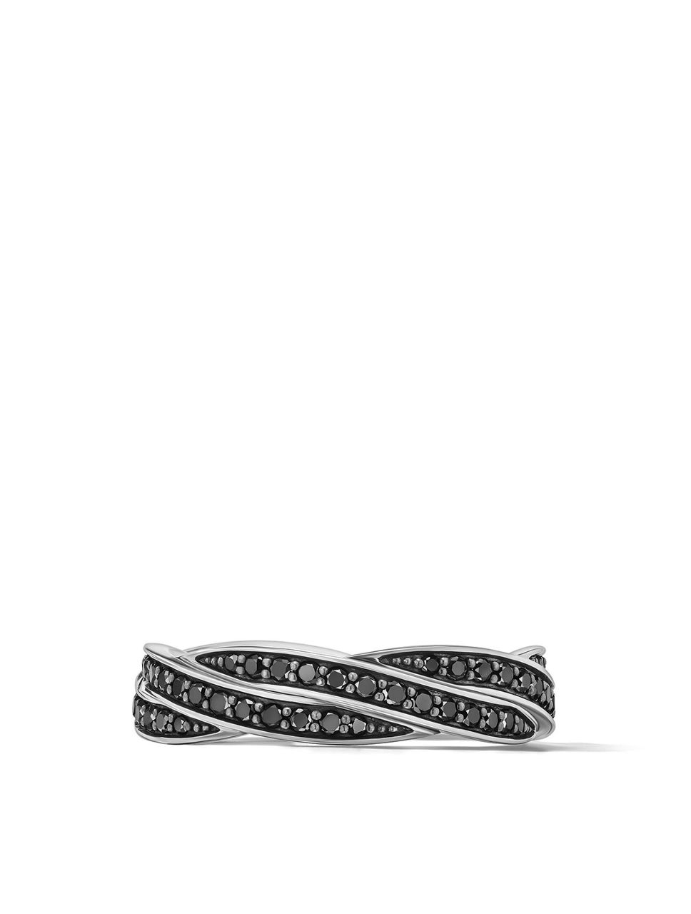 Dy Helios™ Band Ring Sterling Silver With Black Diamonds, 6mm