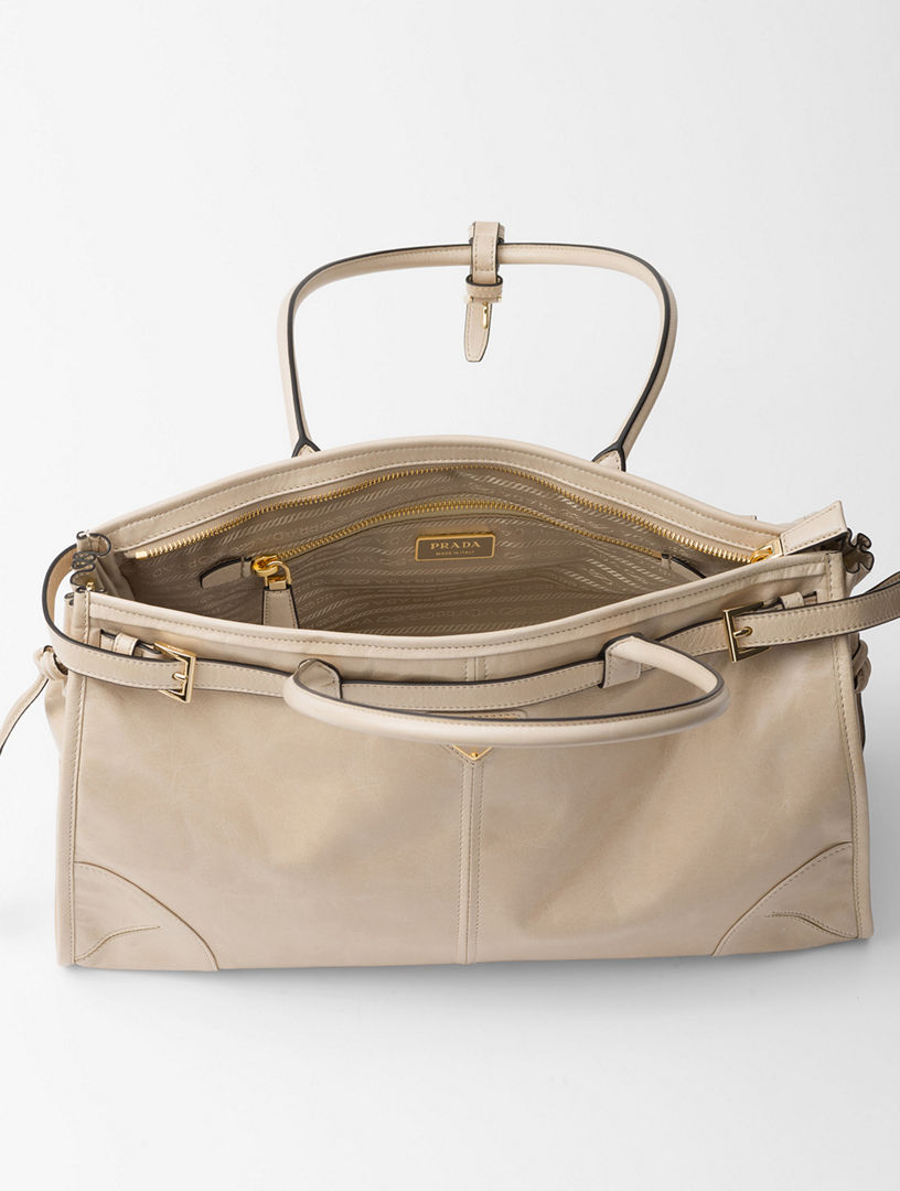 PRADA Prada Bonnie Large Leather Handbag | Holt Renfrew