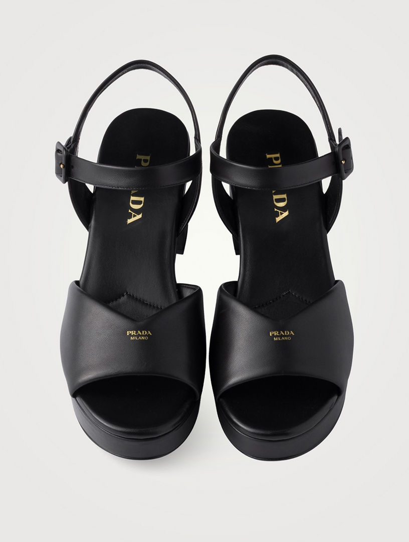 PRADA Padded Nappa Leather Sandals | Holt Renfrew