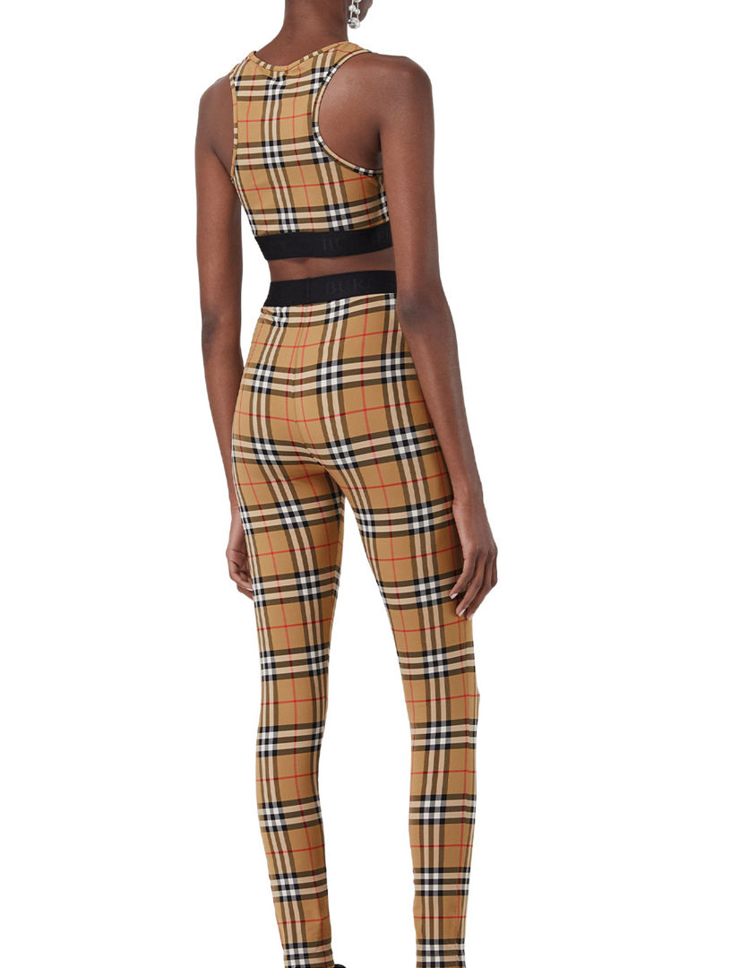 BURBERRY Logo Detail Vintage Check Leggings