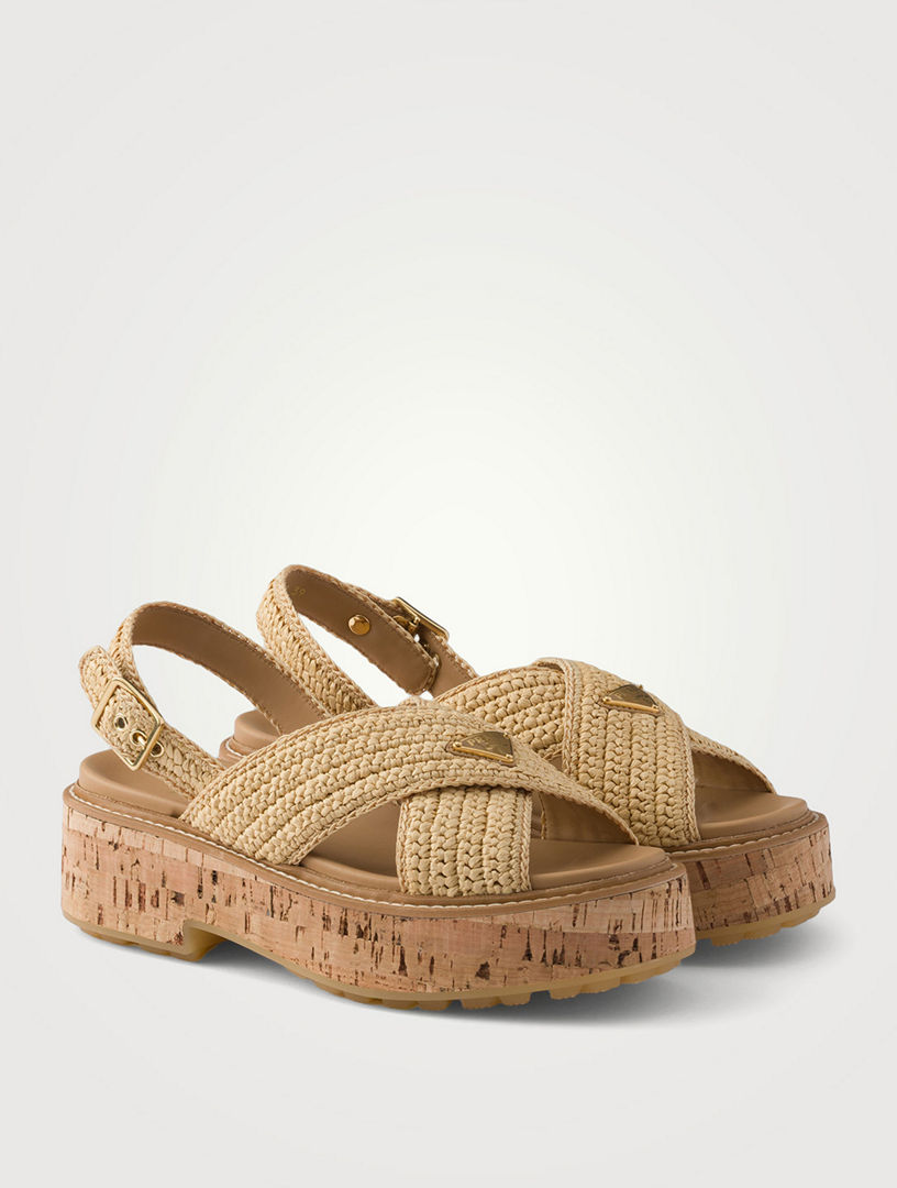 PRADA Crochet Platform Sandals | Holt Renfrew