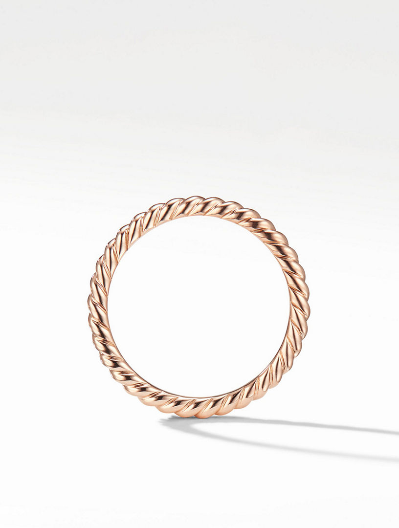 Dy Unity Cable Band Ring 18k Rose Gold