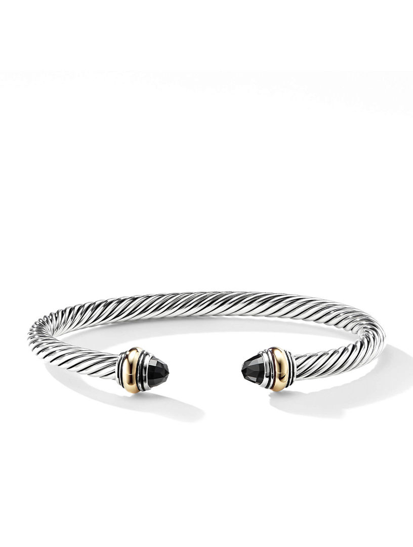 Cable Classics Bracelet Sterling Silver With Black Onyx And 14k Yellow Gold