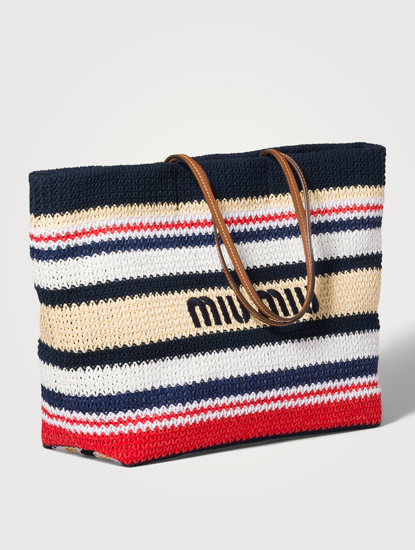 MIU MIU Raffia-effect Woven Tote Bag | Holt Renfrew