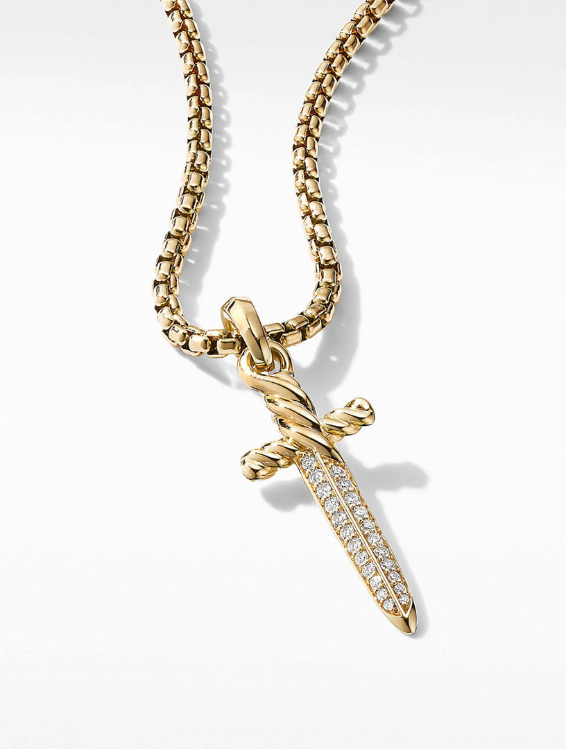 DAVID YURMAN Petrvs® Dagger Amulet In 18k Yellow Gold With Pavé