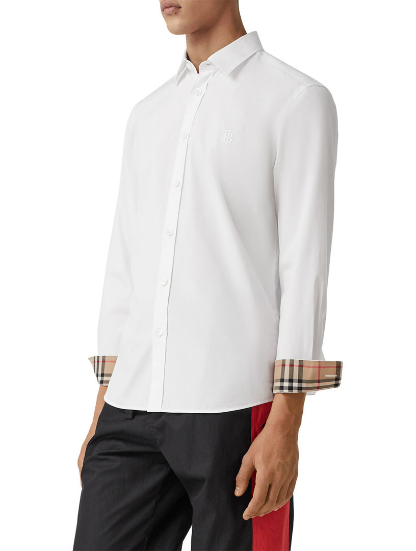 Prada Heart Print Poplin Shirt in White for Men