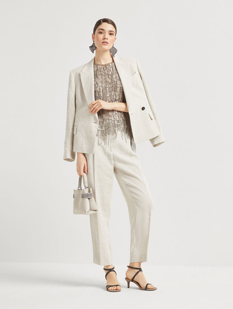 パンプス Brunello Cucinelli 'City Glistening Abstract Embroidery' Abstract Embroidery City heels for Woman in Chocolate