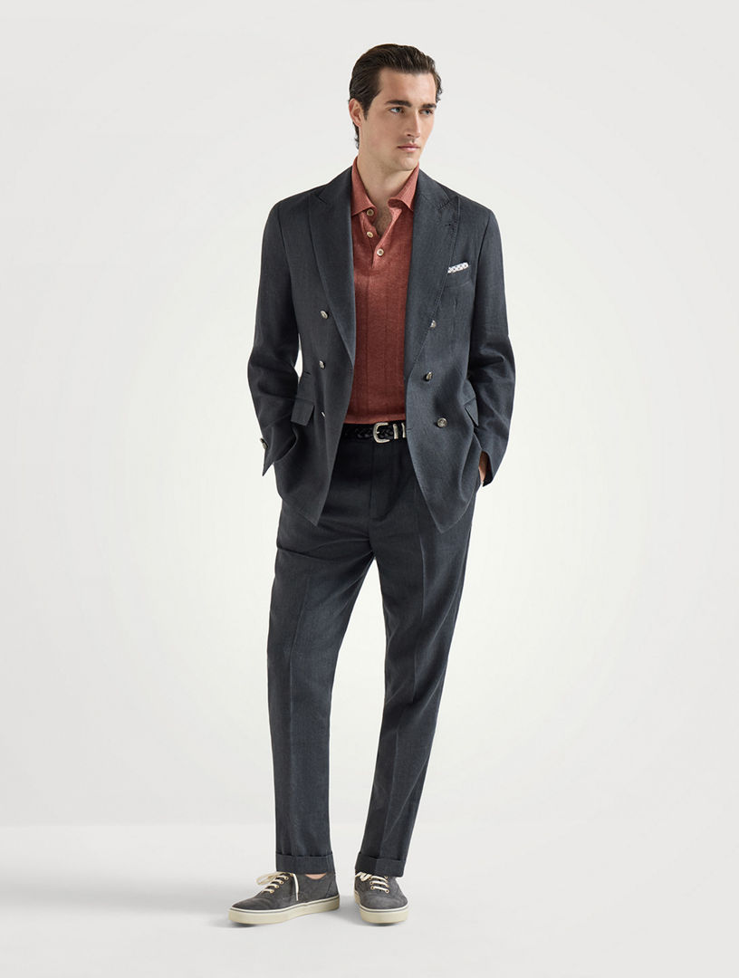 BRUNELLO CUCINELLI Rib Knit Polo | Holt Renfrew