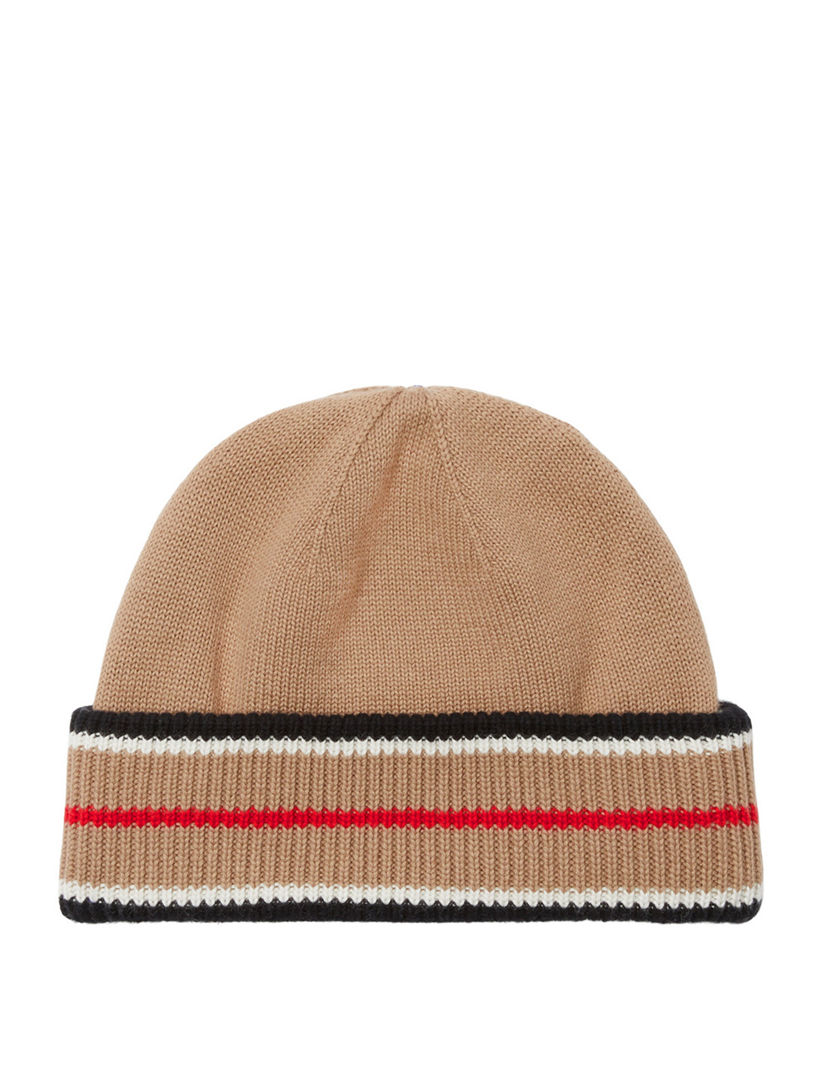 Reversible Icon Stripe Cashmere Cotton Beanie