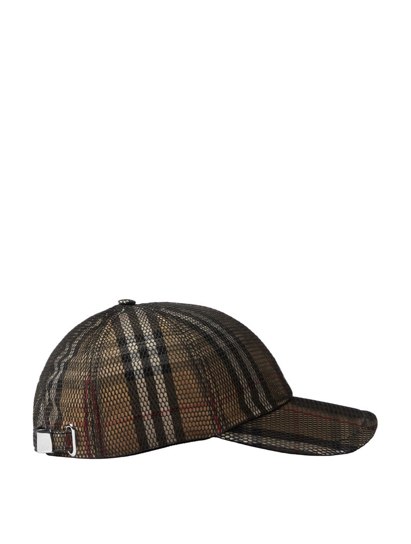 BURBERRY Mesh Overlay Check Baseball Cap | Holt Renfrew