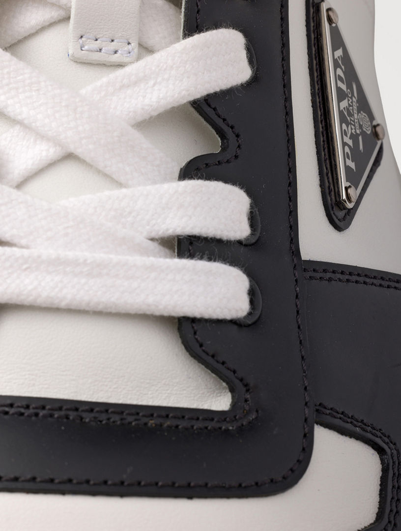 PRADA Downtown Leather Sneakers | Holt Renfrew