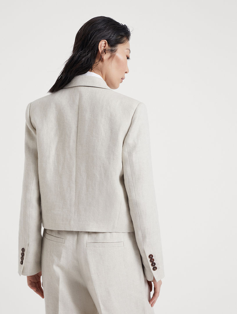 BRUNELLO CUCINELLI★素敵！Cropped checked blazer Brunello Cucinelli check-pattern Blazer | Neutrals | FARFETCH PL