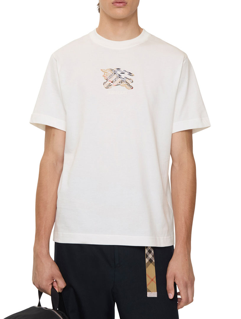 BURBERRY Ekd Check Cotton T-shirt | Holt Renfrew