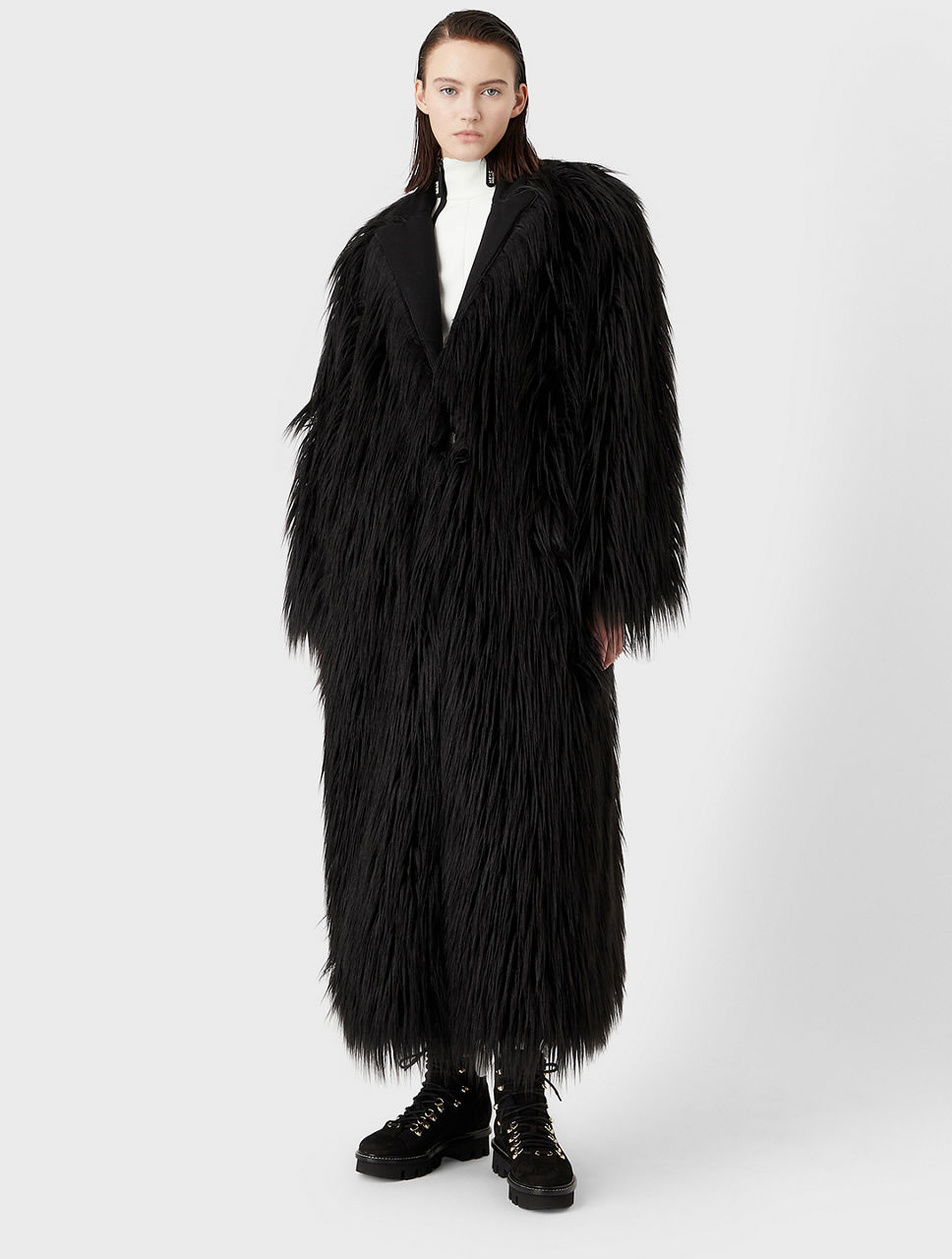 GIORGIO ARMANI Reversible Long Coat Women's Black