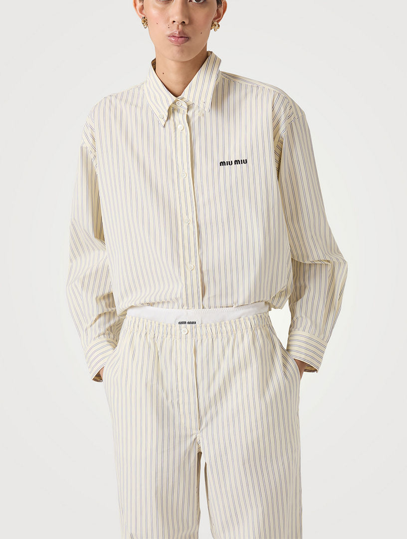 MIU MIU Striped Poplin Shirt | Holt Renfrew