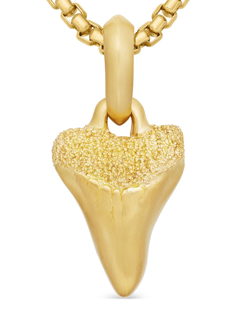 Shark Tooth Amulet In 18k Yellow Gold, 24.4mm