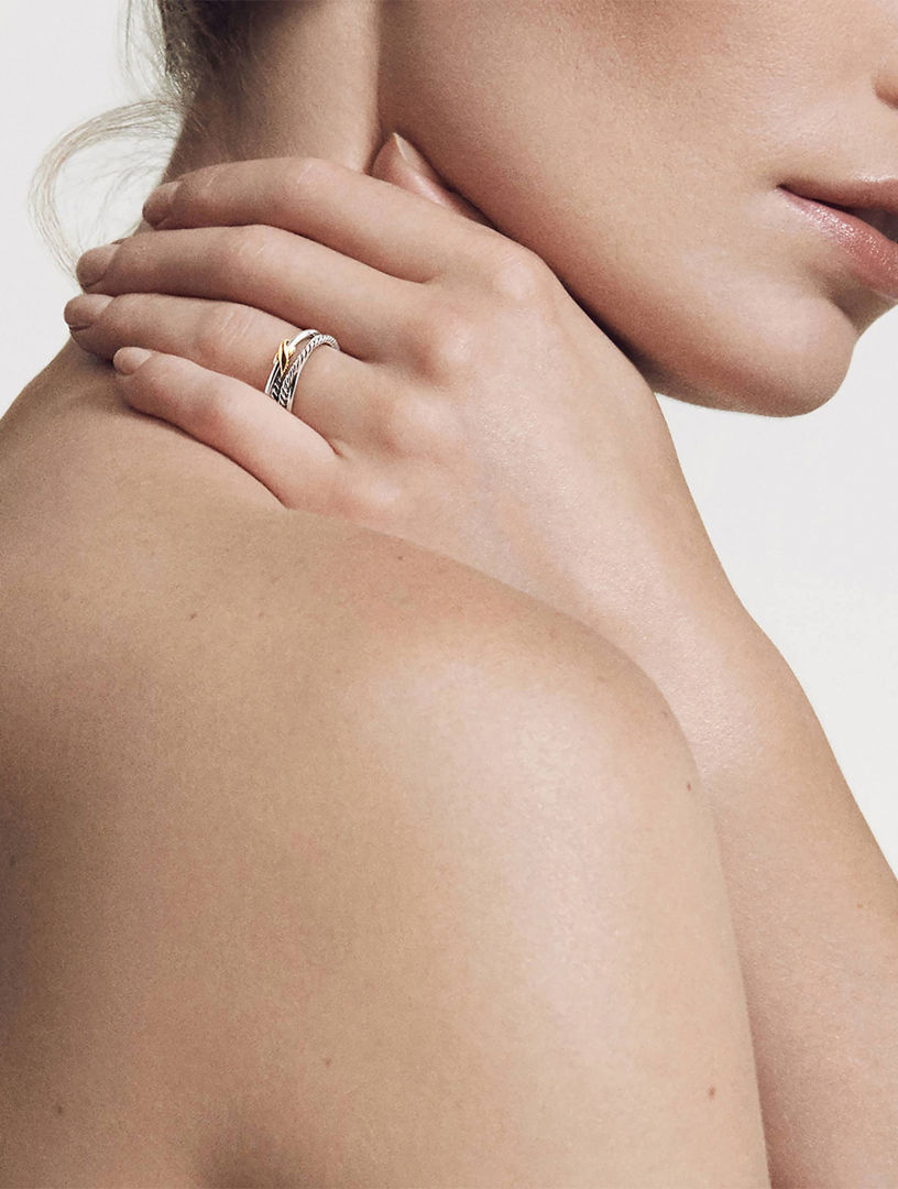 David yurman crossover narrow deals ring with gold