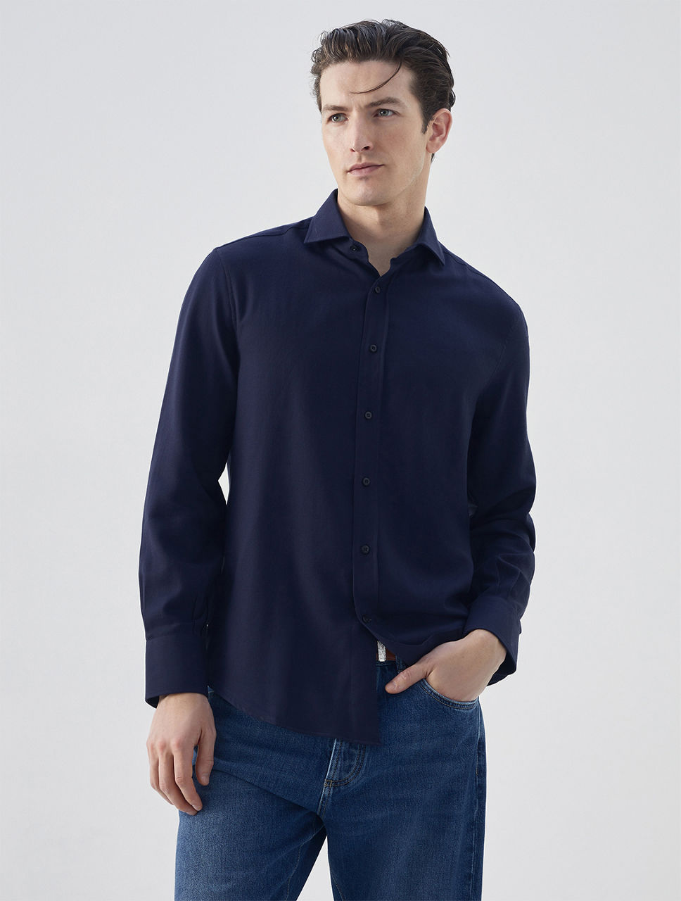 Cotton And Cashmere Twill Shirt