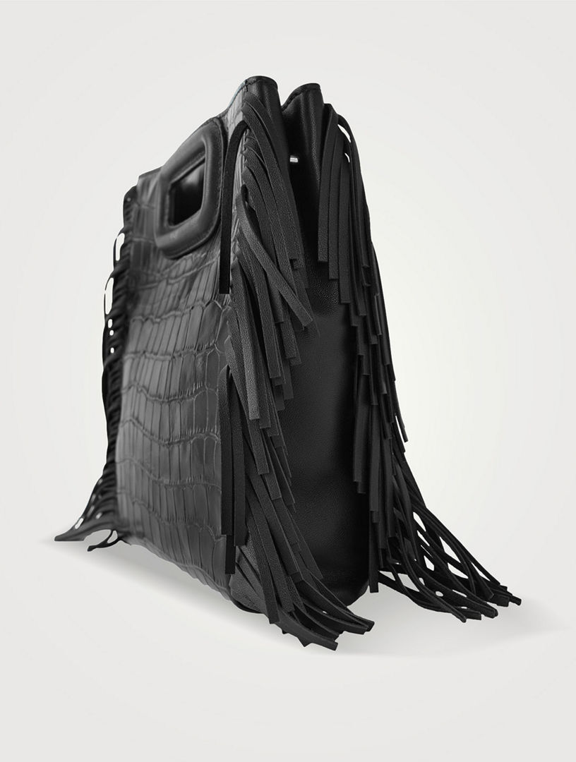 Clothing Holt Renfrew Off White MAJE M Bag In Crocodile-effect