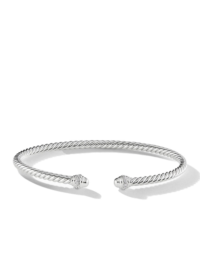 Cablespira® Bracelet 18k White Gold With Pavé Diamonds