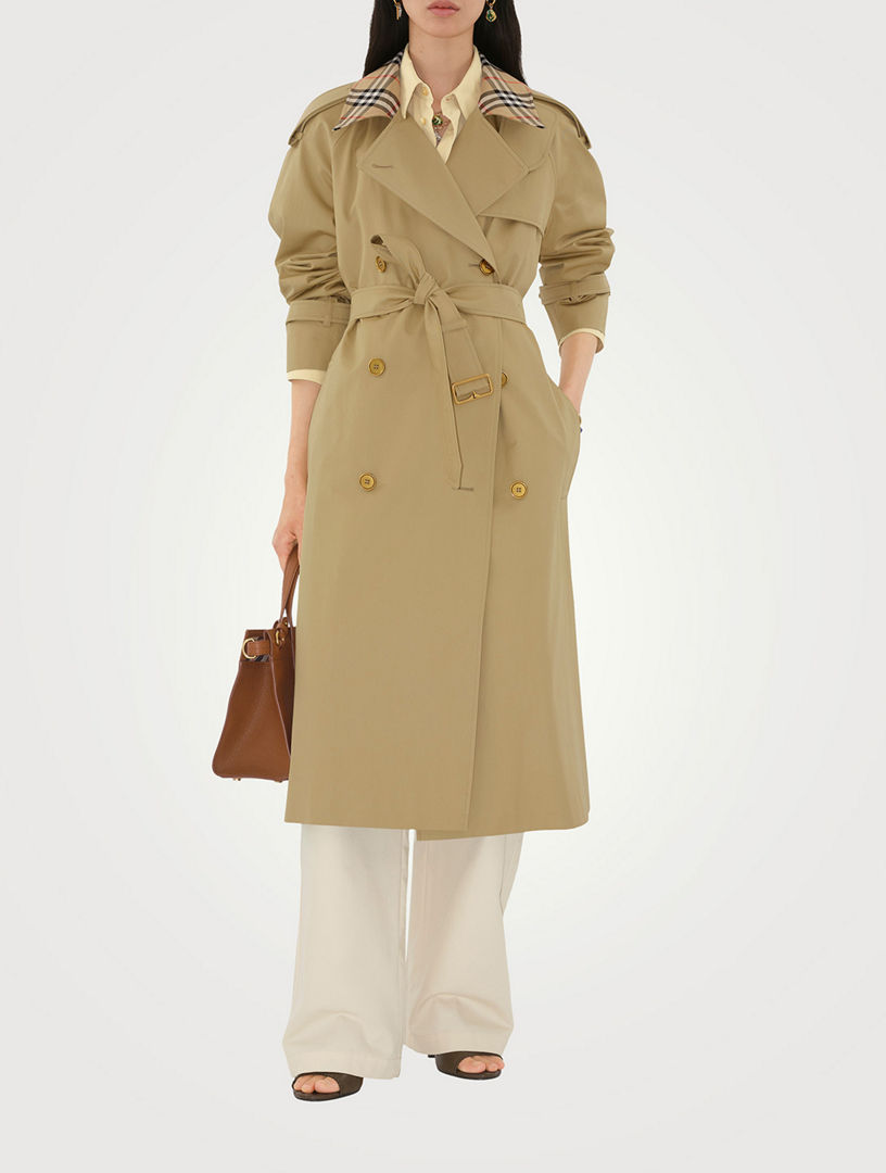 BURBERRY Long Check Collar Castleford Trench Coat | Holt Renfrew