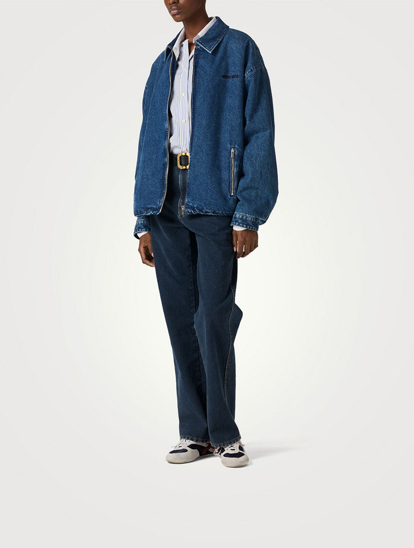 MIU MIU Cashmere Denim Blouson Jacket | Holt Renfrew