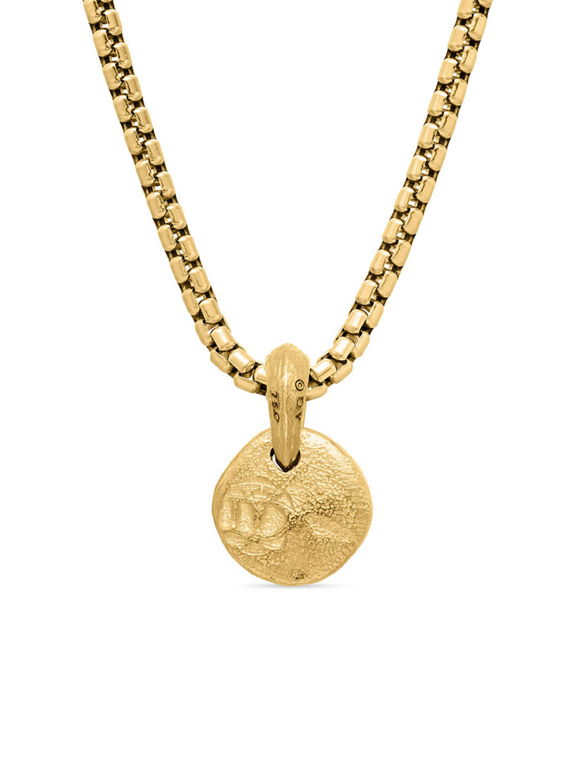 Shipwreck Coin Amulet In 18k Yellow Gold With Cognac Diamonds, 10.5mm