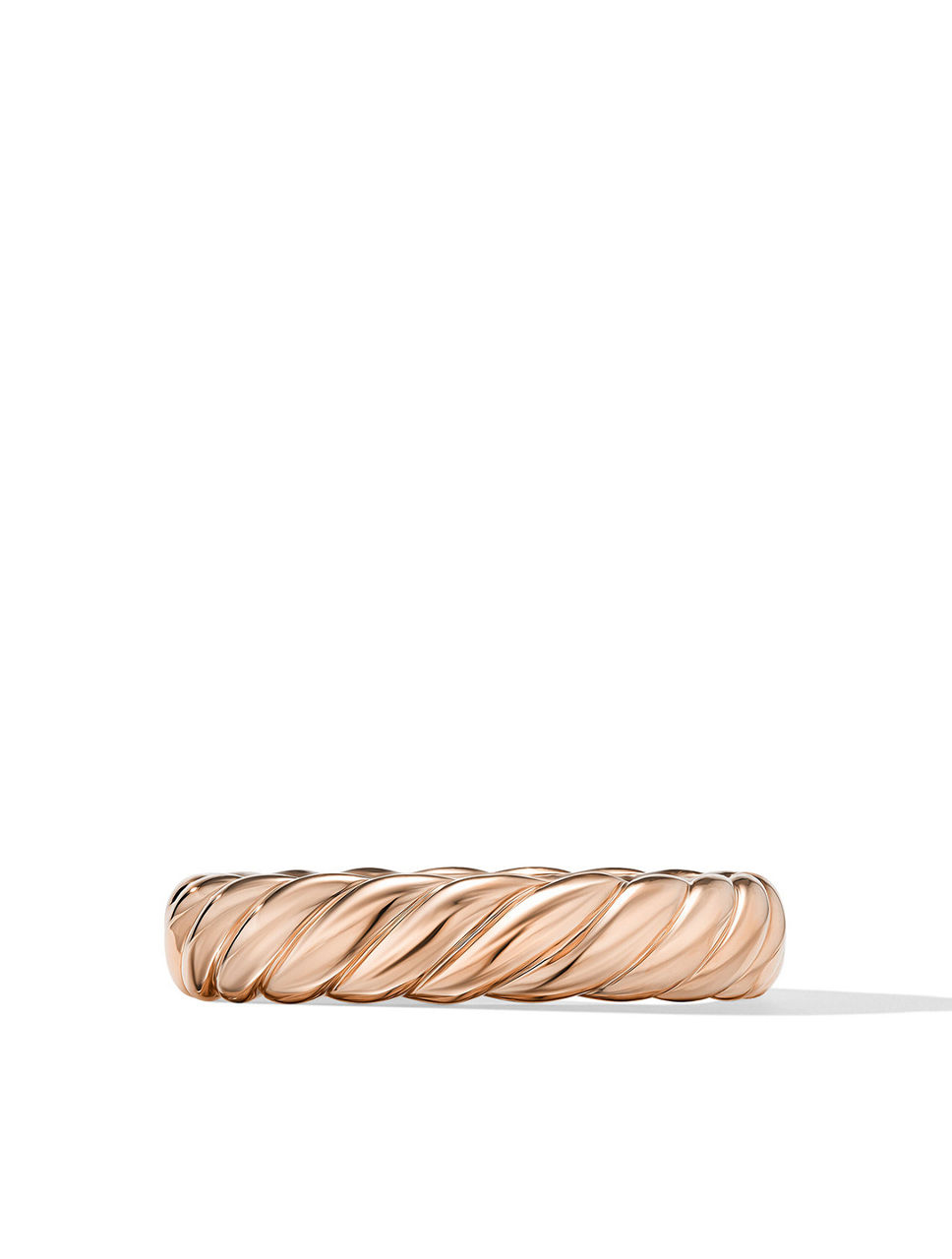 Sculpted Cable Band Ring 18k Rose Gold, 4.6mm