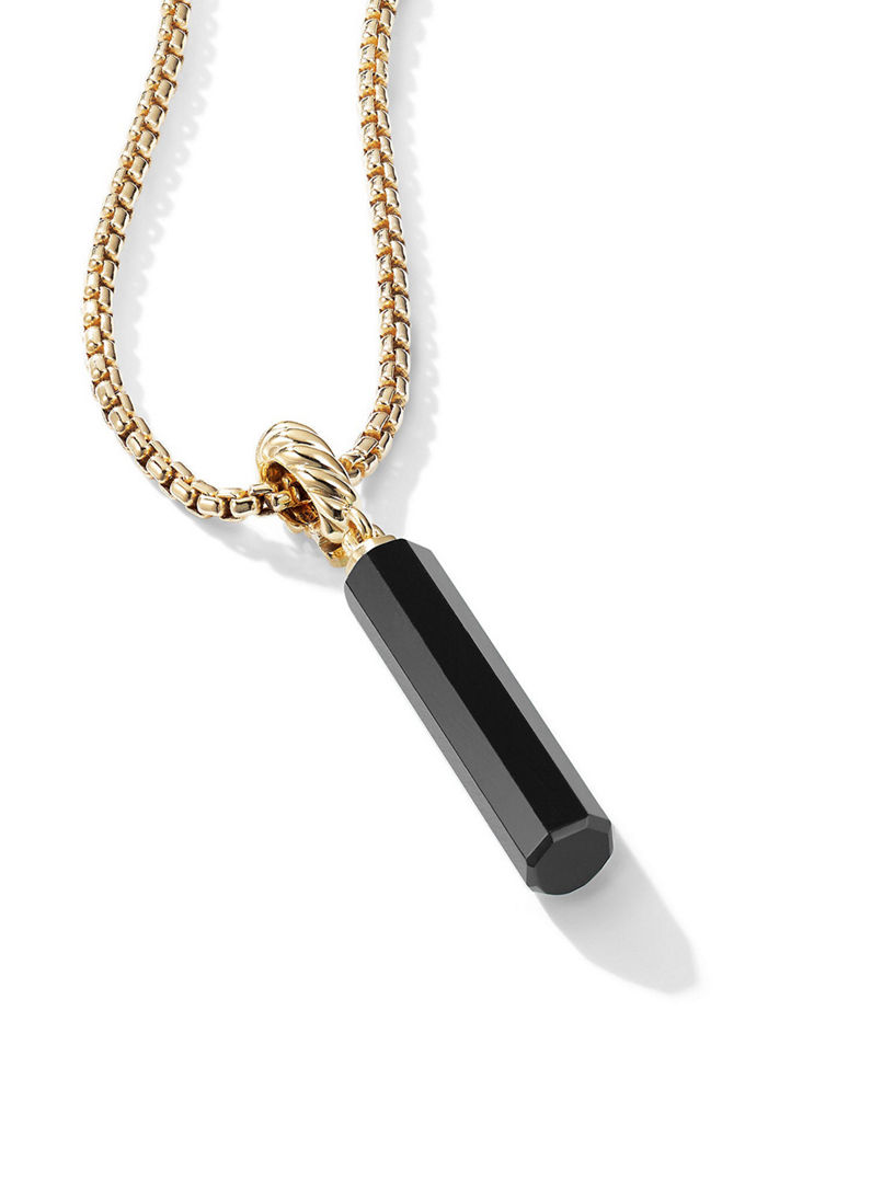 Barrel Amulet With Black Onyx And 18k Yellow Gold