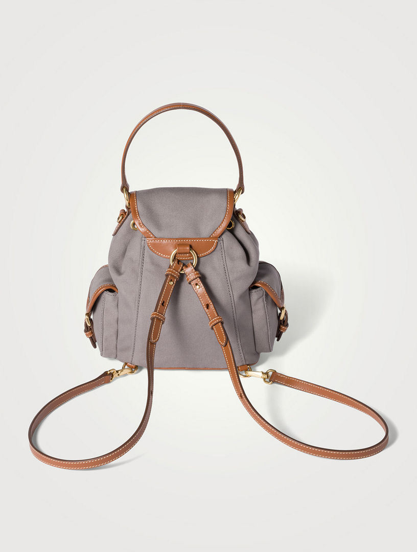 MIU MIU Canvas And Leather Backpack | Holt Renfrew
