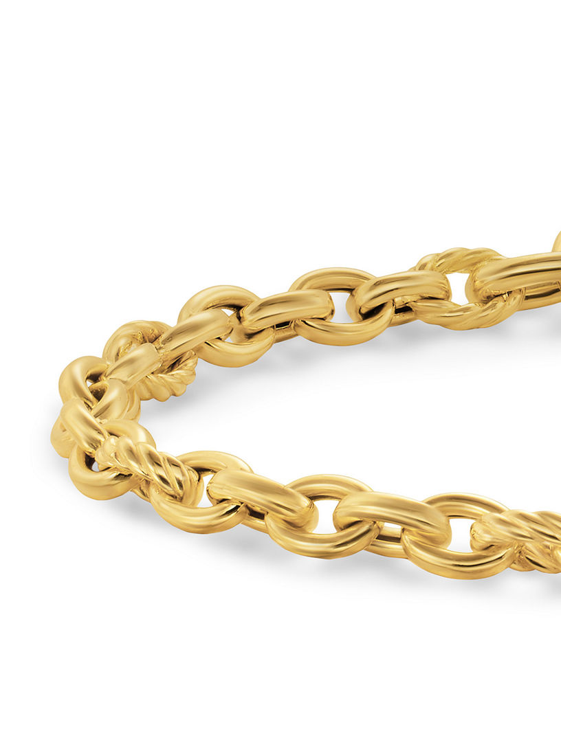 【HYERES LOR】23SS★ Surgical Chain Yellow Bracelet M Needle Eye Chain Bracelet - Medium Weight with Diamonds