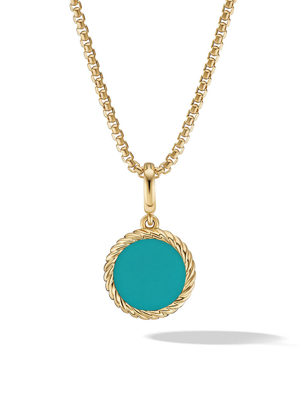 Cable Collectibles® Turquoise Enamel Charm In 18k Yellow Gold With Center Diamond