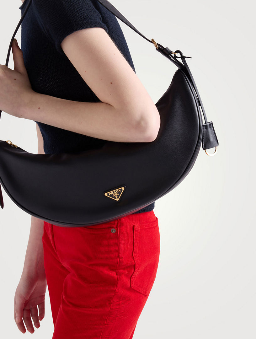 PRADA Prada Demi-lune Large Leather Shoulder Bag | Holt Renfrew