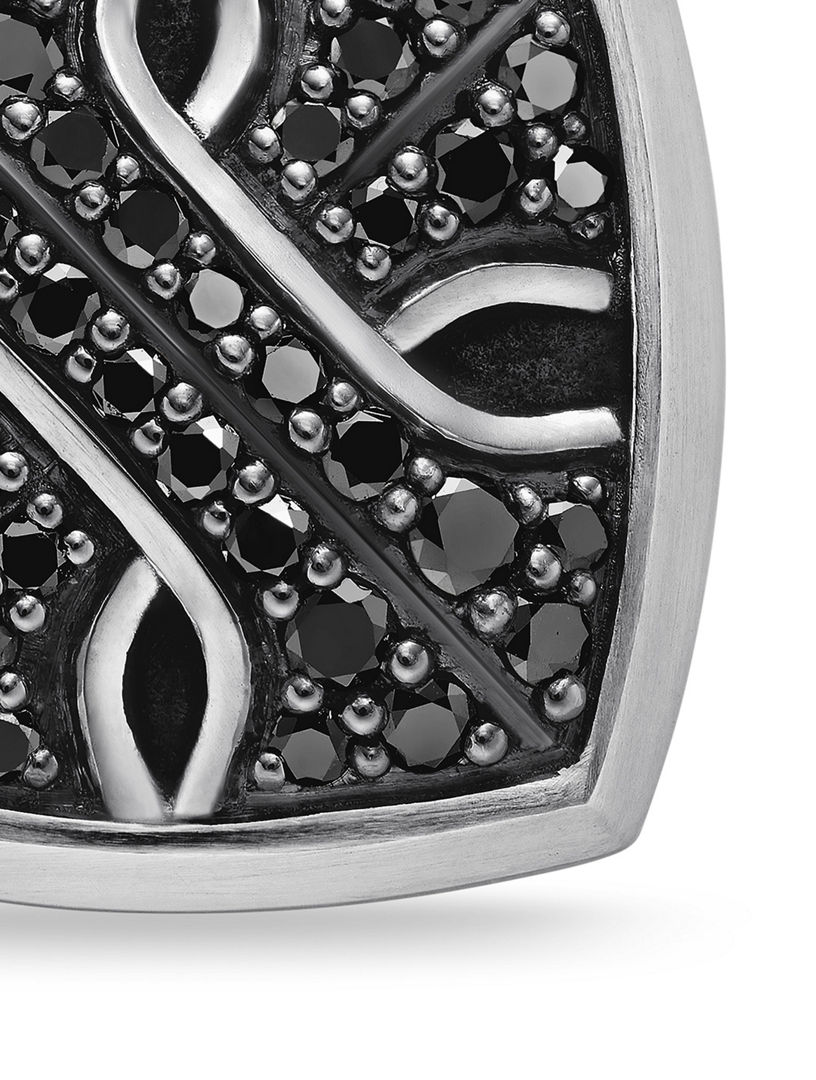 Armory® Amulet In Sterling Silver With Black Diamonds, 28.3mm