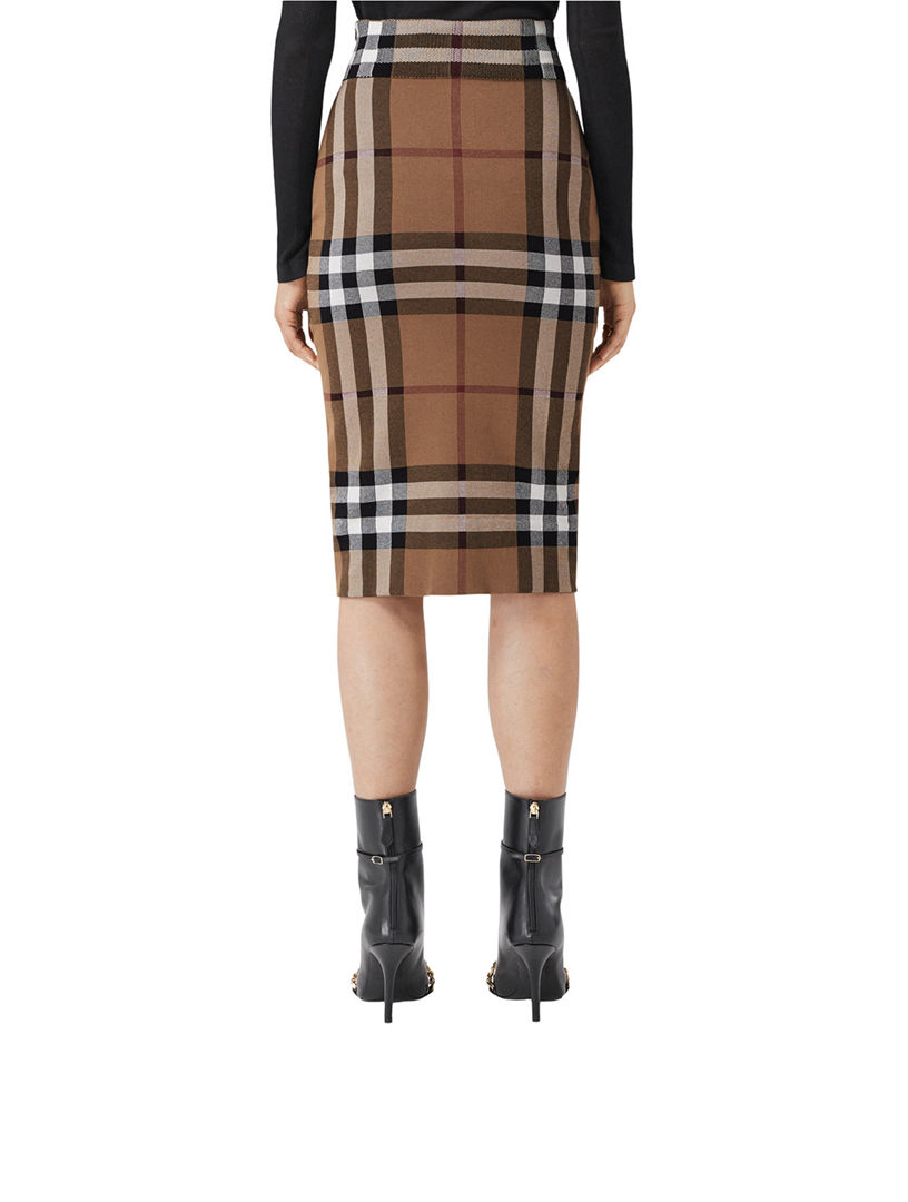 Burberry plaid pencil clearance skirt