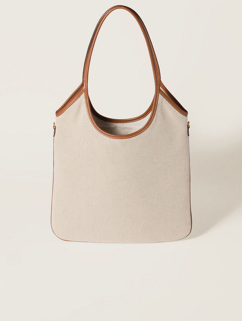 ◆送込◆【MIU MIU】IVY*キャンバス&レザー*バッグ ナチュラル Ivy キャンバスxレザー バッグ | Miu Miu
