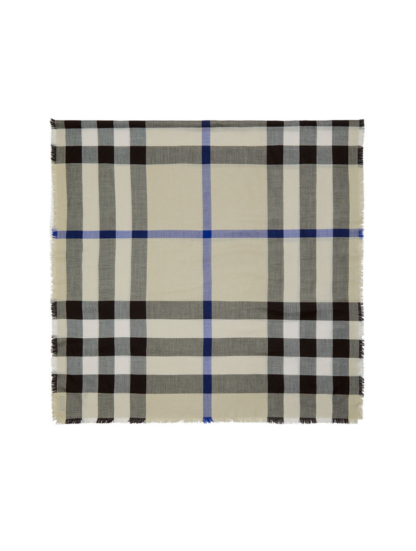 Check Cashmere Silk Scarf