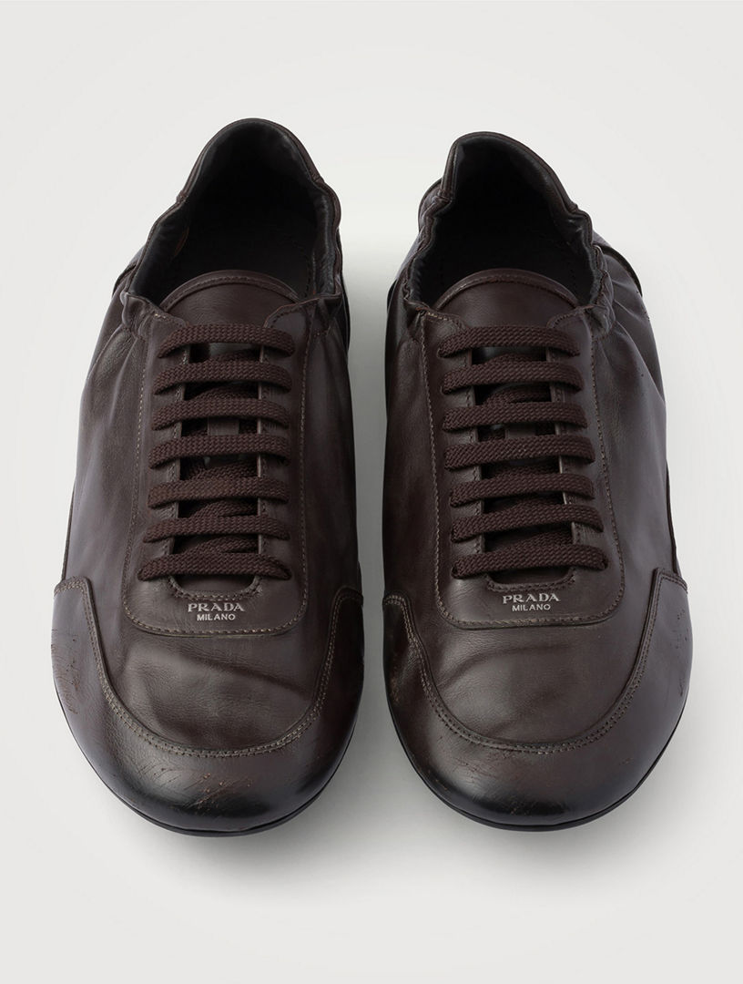 PRADA Collapse Leather Sneakers | Holt Renfrew