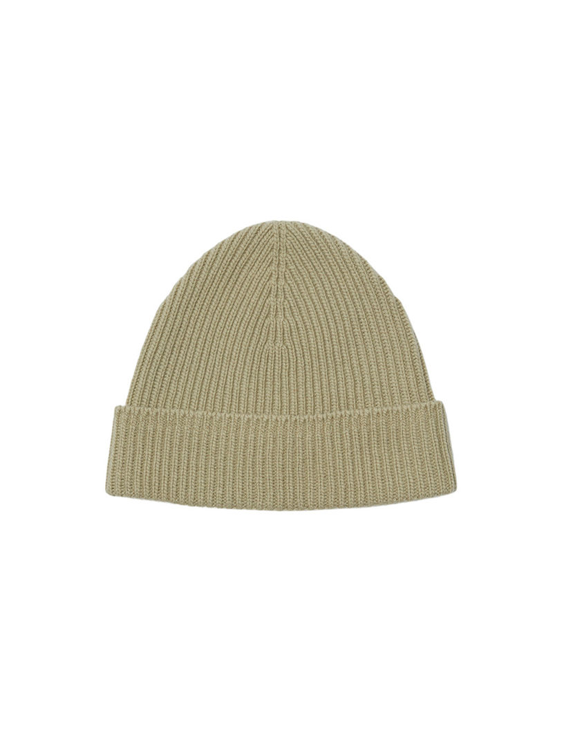 Olive Green Cashmere Ribbed Hat