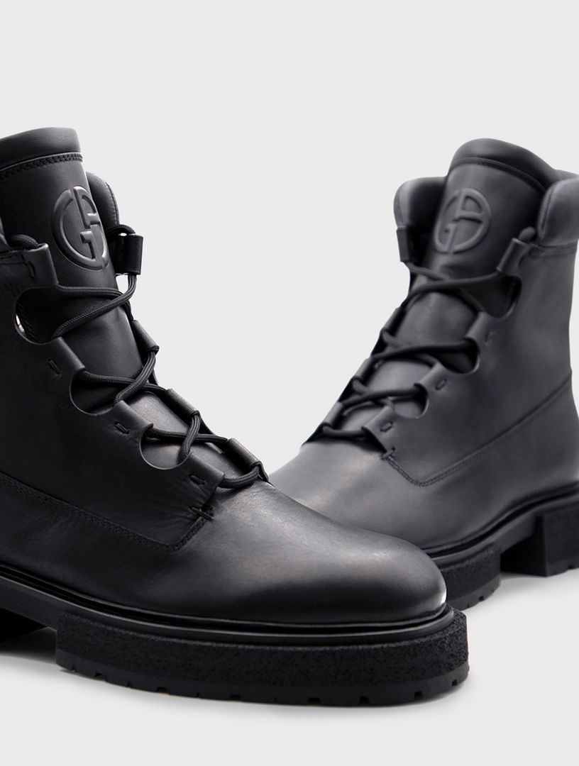 GIORGIO ARMANI Leather Hiking Boots | Holt Renfrew Canada