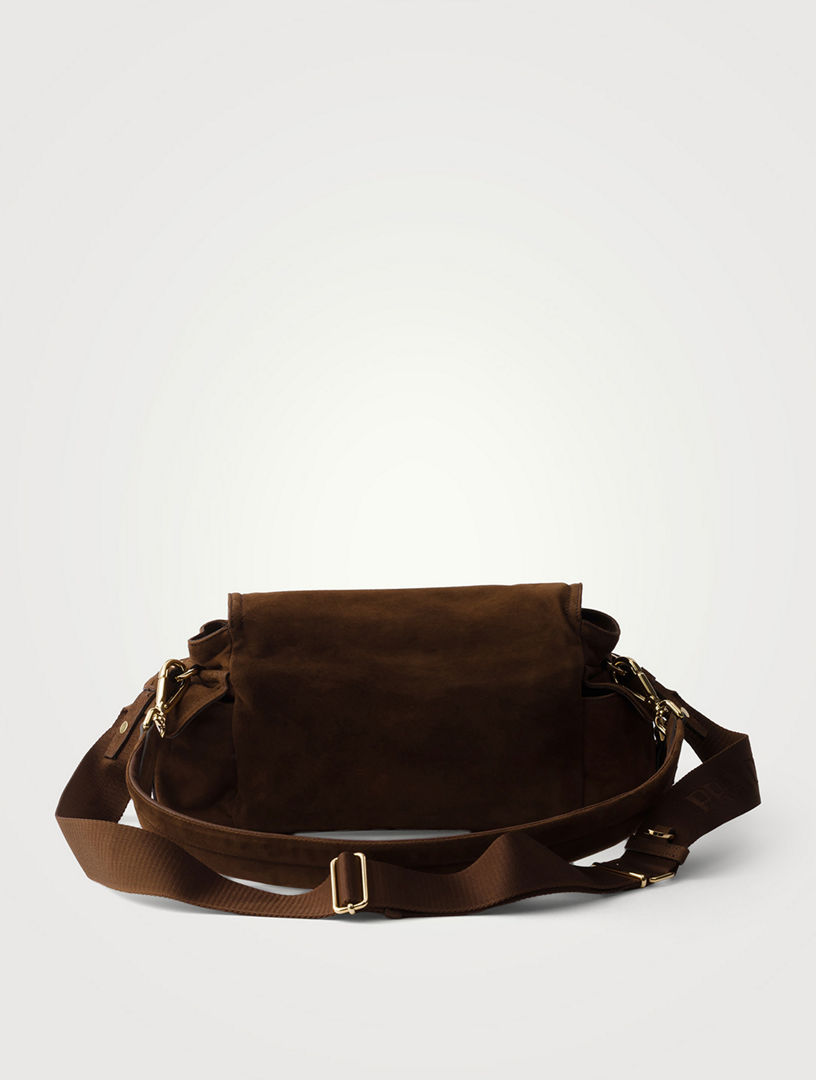 PRADA Prada Explore Medium Suede Shoulder Bag | Holt Renfrew