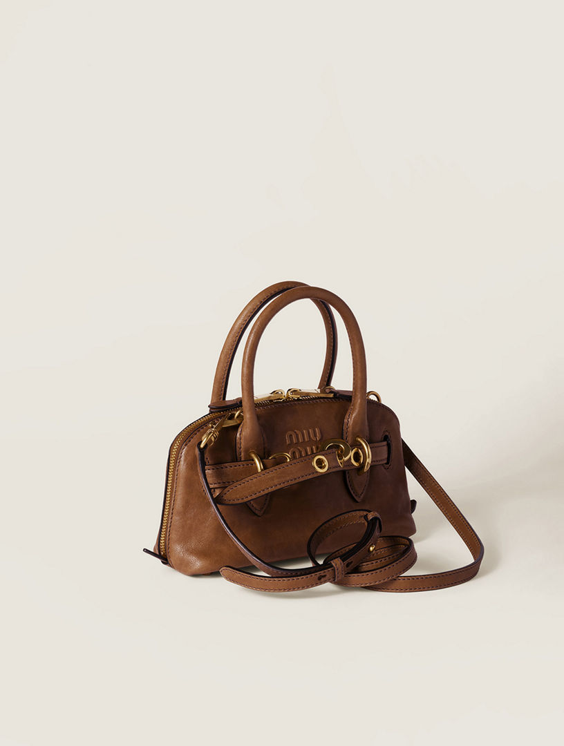 【MIU MIU】AVENTURE MINI LEATHER BAG Black Aventure Mini Nappa Leather Bag | Miu Miu