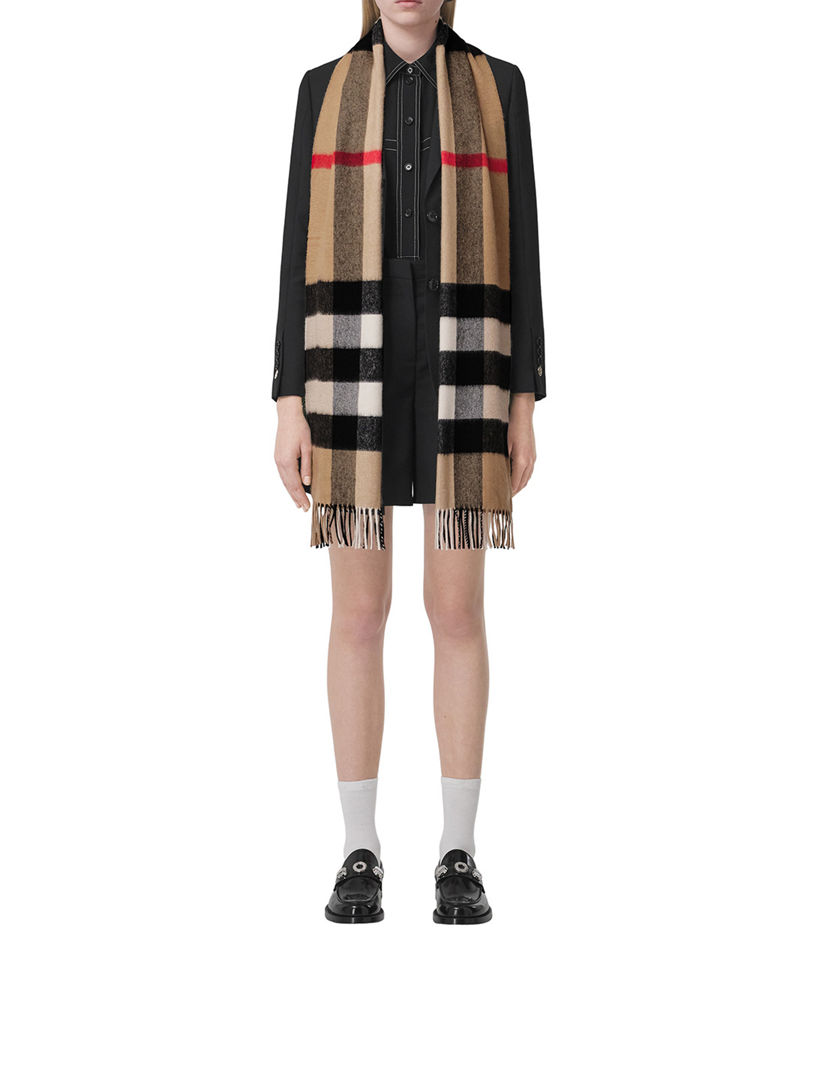 Checked cashmere pants in brown - Burberry