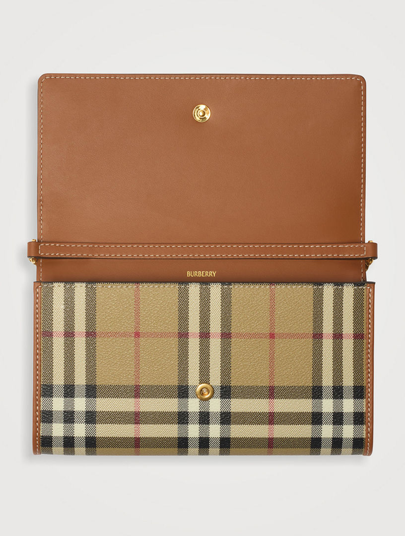 BURBERRY Check Chain Strap Wallet | Holt Renfrew