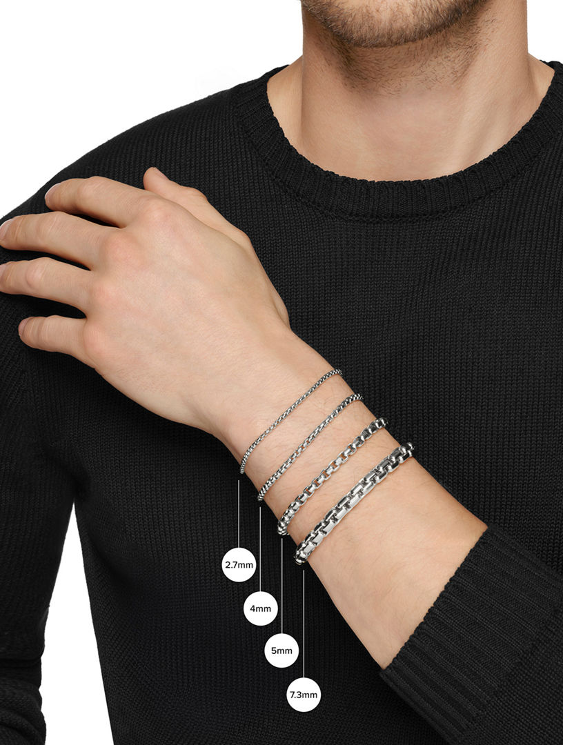 Box Chain Bracelet Sterling Silver, 2.7mm