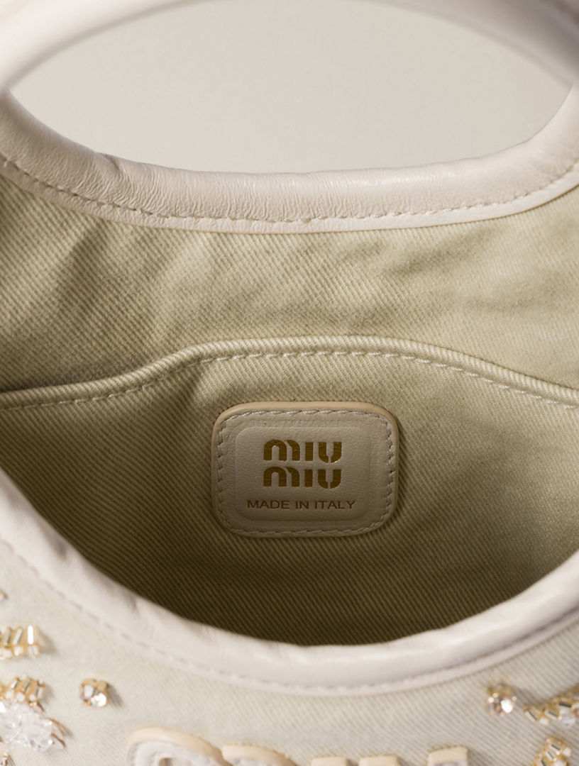 MIU MIU Ivy Embroidered Gabardine Bag | Holt Renfrew