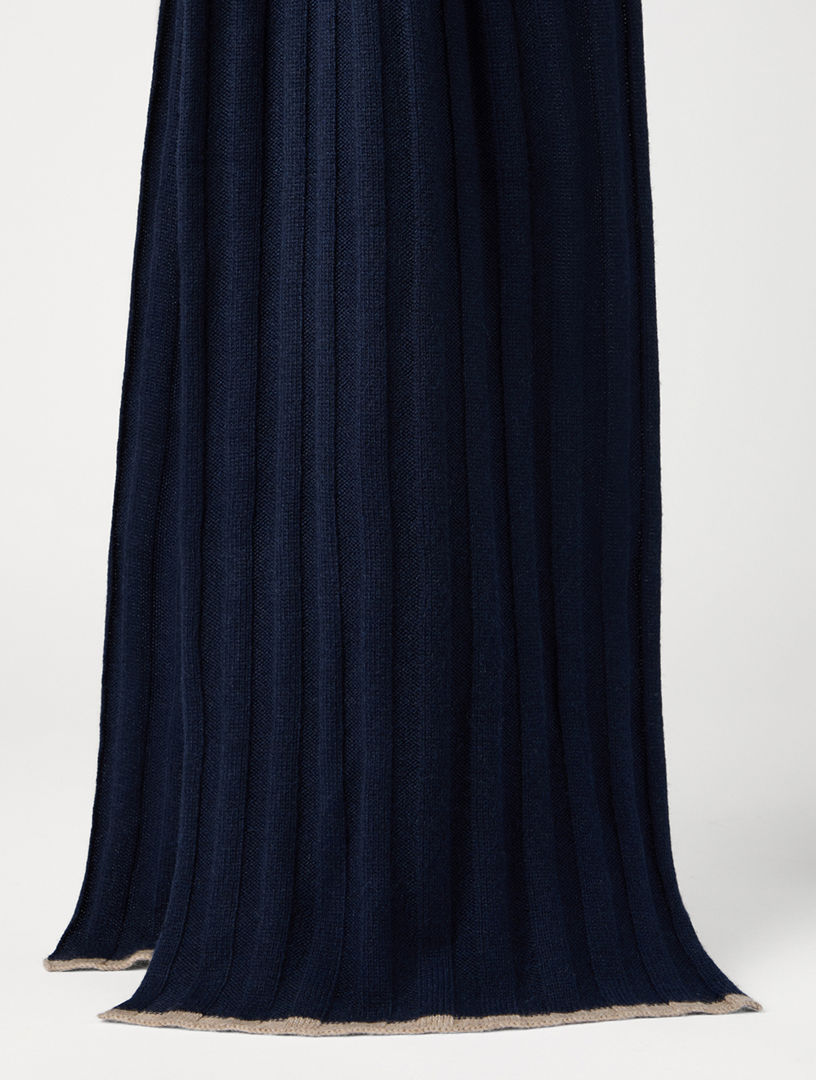 Cashmere Rib Knit Scarf